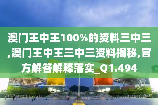 澳门王中王100%的资料三中三,澳门王中王三中三资料揭秘,官方解答解释落实_Q1.494