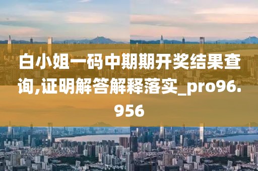 白小姐一码中期期开奖结果查询,证明解答解释落实_pro96.956