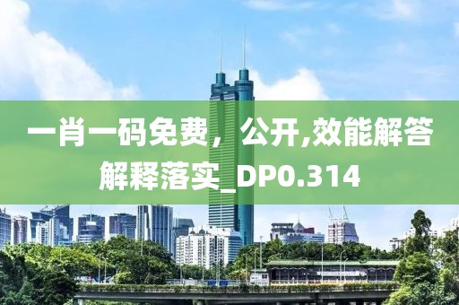 一肖一码免费，公开,效能解答解释落实_DP0.314