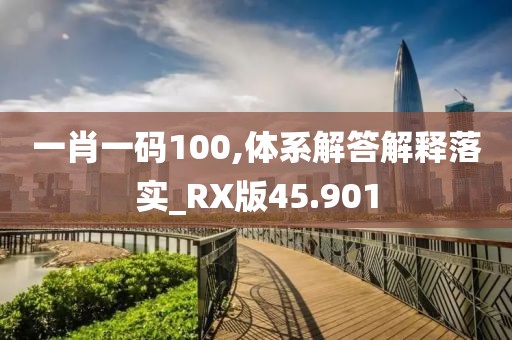 一肖一码100,体系解答解释落实_RX版45.901