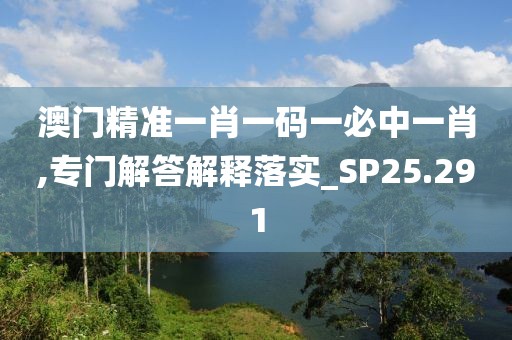 澳门精准一肖一码一必中一肖,专门解答解释落实_SP25.291