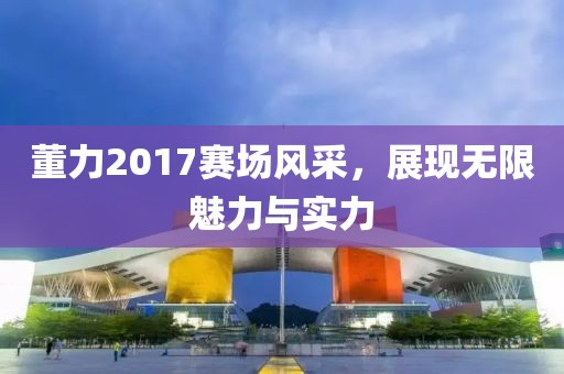 董力2017赛场风采，展现无限魅力与实力