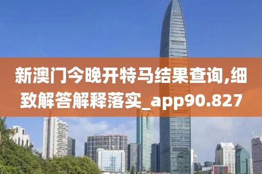 新澳门今晚开特马结果查询,细致解答解释落实_app90.827