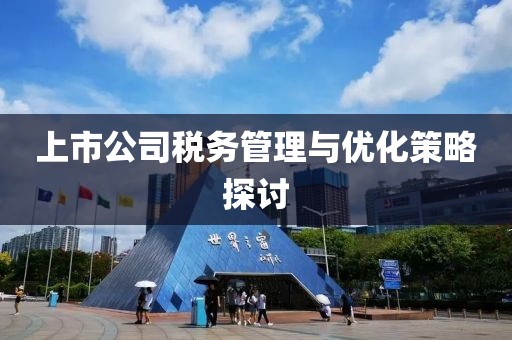 上市公司税务管理与优化策略探讨