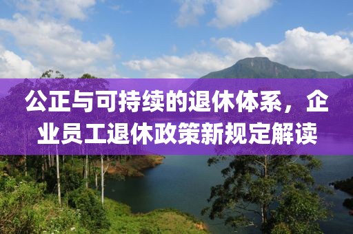 公正与可持续的退休体系，企业员工退休政策新规定解读