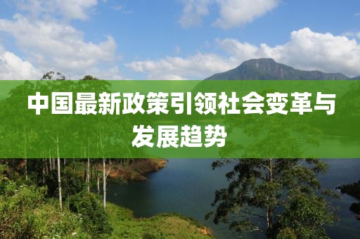 中国最新政策引领社会变革与发展趋势