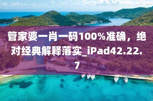 管家婆一肖一码100%准确，绝对经典解释落实_iPad42.22.7