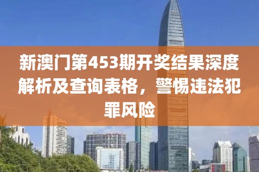 新澳门第453期开奖结果深度解析及查询表格，警惕违法犯罪风险