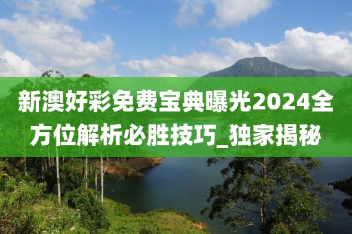 新澳好彩免费宝典曝光2024全方位解析必胜技巧_独家揭秘