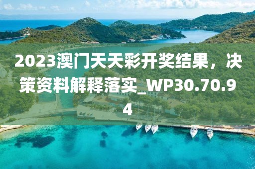 2023澳门天天彩开奖结果，决策资料解释落实_WP30.70.94