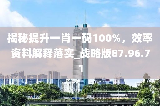 揭秘提升一肖一码100%，效率资料解释落实_战略版87.96.71