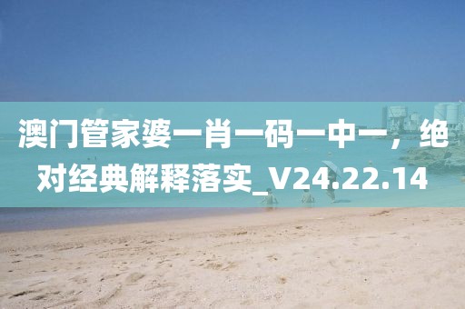 澳门管家婆一肖一码一中一，绝对经典解释落实_V24.22.14