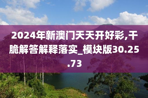 2024年新澳门天天开好彩,干脆解答解释落实_模块版30.25.73