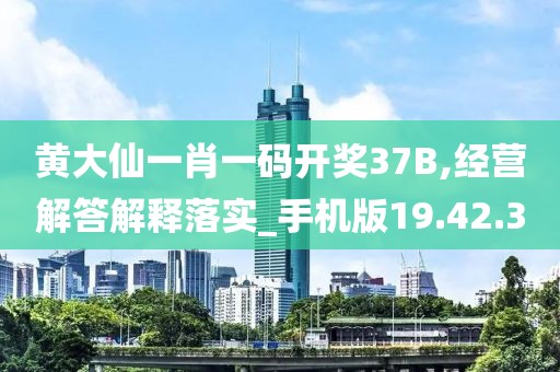 黄大仙一肖一码开奖37B,经营解答解释落实_手机版19.42.30