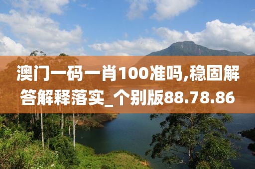 澳门一码一肖100准吗,稳固解答解释落实_个别版88.78.86