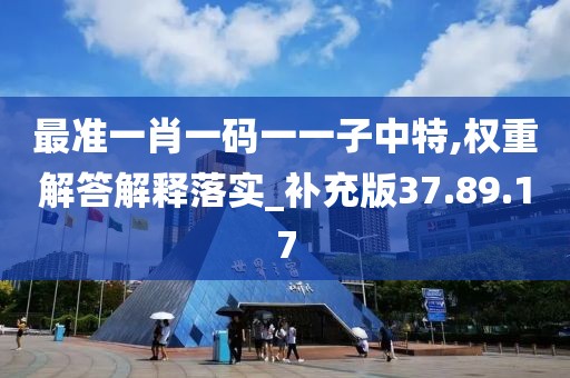 最准一肖一码一一子中特,权重解答解释落实_补充版37.89.17