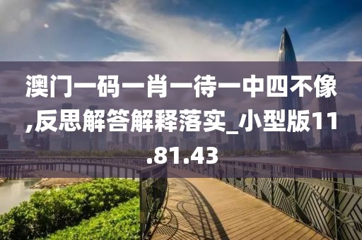 澳门一码一肖一待一中四不像,反思解答解释落实_小型版11.81.43