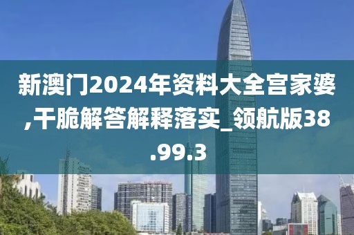 新澳门2024年资料大全宫家婆,干脆解答解释落实_领航版38.99.3