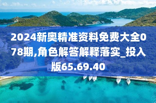 2024新奥精准资料免费大全078期,角色解答解释落实_投入版65.69.40