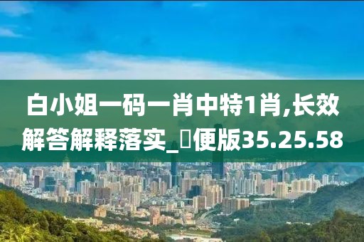 白小姐一码一肖中特1肖,长效解答解释落实_簡便版35.25.58