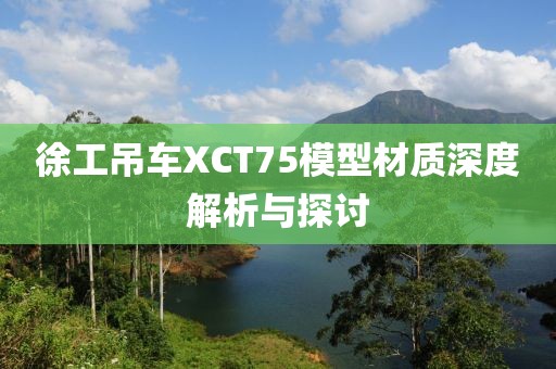 徐工吊车XCT75模型材质深度解析与探讨