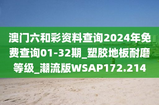 澳门六和彩资料查询2024年免费查询01-32期_塑胶地板耐磨等级_潮流版WSAP172.214