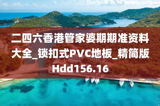 二四六香港管家婆期期准资料大全_锁扣式PVC地板_精简版Hdd156.16